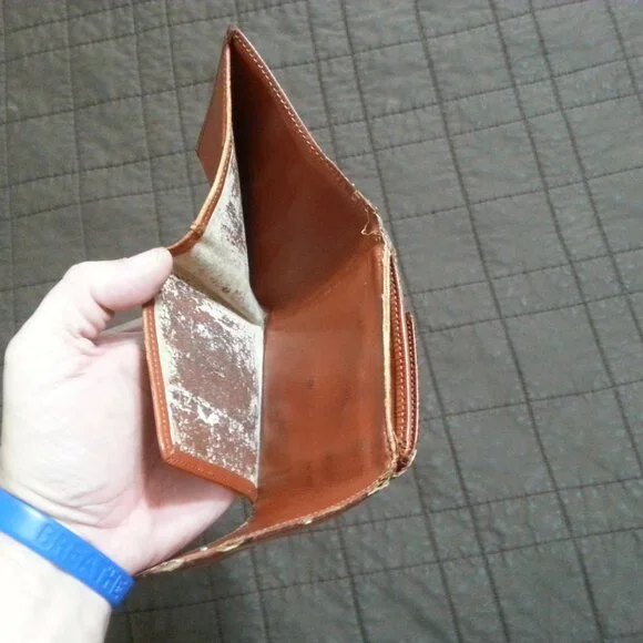 Vintage LV Louis Vuitton Epi Leather Cognac Wallet Trifold Orange Brown women's - Picture 10 of 16